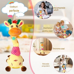 🦒👼O girafă de pluș interactivă, 🎵un mic prieten drăguț care va cânta alături de voi.