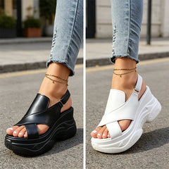 Mergi cu Încredere! Sandale cu Suport Ortopedic și Talpă Moale, 9cm de Confort Pur! 🌟👠