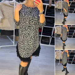 🔥🥰【S-5XL】Új téli divatos, csipkefűzött ruha, kényelmes és meleg