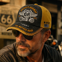 🛍️ Stil Retro American! Șapcă de Baseball cu Imprimeu Digital 3D Route 66 | 7 Modele, Reglabilă
