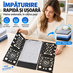 👕 Placă de Împăturit Haine – Strânge Hainele în Câteva Secunde! Hainele Uniforme, Dulap Ordonat și Mai Mult Spațiu!