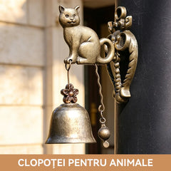 【Stil Retro】Clopoțel Metalic de Ușă cu Design de Animale, Clopoțel de Vânt Vintage cu Magnet și Plăcuță Metalică, 6 Modele Disponibile! 🔔✨