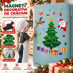 🎄 Transformă-ți Casa într-o Poveste de Crăciun! Set Magneți Decorativi cu Brad, Moș Crăciun și Ren! Fixare Magnetică Fără Lipici · Culori Vii · Reutilizabili An de An!
