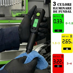 Tester Lichid de Frână Digital YM-C03 - Stil Stilou Portabil pentru DOT 3 / DOT 4 / DOT 5.1, Sondă de Înaltă Precizie, Ecran HTN și Alarmă Sonoră pentru Conținutul de Apă