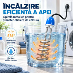 🔥 Apă Caldă Simplu și Rapid! Încălzitor de Apă cu Imersie (Stecher UE 220V) · Control Automat al Temperaturii 40–80°C · Spirală din Oțel Inoxidabil · Ideal pentru Casă, Fermă și Atelier!