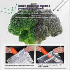 ✨【30 buc】Pungi din Folie de Aluminiu pentru Păstrarea Prospețimii – Set Pungi Alimentare cu Fermoar pentru Congelator și Organizare Frigider, Vidabile și Reutilizabile