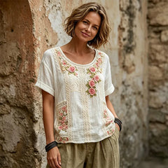 👚 Tricou Premium de Primăvară-Vară cu Imprimeu 3D Efect Tridimensional – Croi Lejer, Stil Boho-Chic, 4 Culori, Mărimi S-5XL! 🌸✨