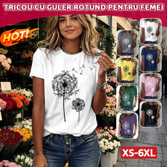 【XS-6XL】🔥Tricou de vară cu imprimeu păpădie | Lejer & confortabil | 8 culori | 1+1 GRATIS
