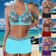 🏖️👙🌴 Set de costum de baie cu imprimeu pentru vacanță la plajă — cu uscare rapidă, confortabil și respirabil ✨