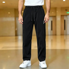 Pantaloni Casual Stil Militar cu Șnur, Model Confortabil Anti-Uzură pentru Outdoor și Lucru, Textură Moale și Respirabilă, Stil Universal Minimalist