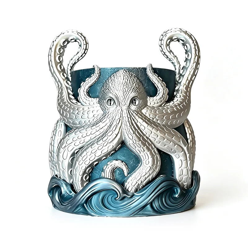Ghiveci de Flori Caracatiță Kraken - Statuetă Decorativă în Stil Ocean, Vas pentru Plante Suculente și Ornament Creativ de Casă