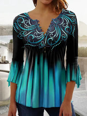 ✨🔥【S-5XL】Új női hosszú ujjú mintás felső 2025-től, kényelmes és stílusos