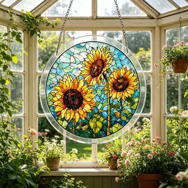🌻☀Puzzle acrilic suspendat pentru fereastră de curte