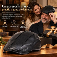 🎩 Șapcă Retro din Piele Ecologică · Textură Mixată · Stil Clasicul Masculin · Protecție și Eleganță pentru Toamnă/Iarnă!