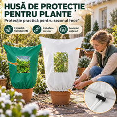 ❄️ Protecție Eficientă pentru Plante de Exterior – Material nețesut durabil, închidere reglabilă cu șnur și fermoar! 🏡🌱