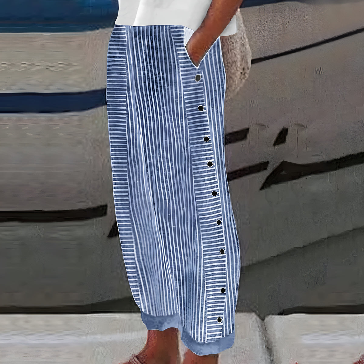 😍💕【XS-5XL】💕Pantaloni casual cu dungi pentru femei