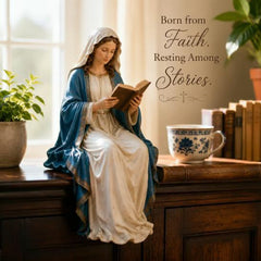 🛍️ Pace și Credință! Statuetă Religioasă cu Isus și Maria Citind pentru Bibliotecă