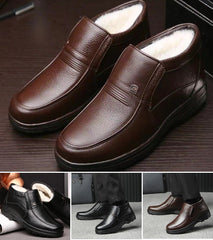 Férfi magas szárú valódi bőrcipő meleg béléssel – kényelmes, tartós és stabil viselet