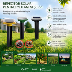 ☘️Promoție produs: Reducere 50%☘️ Repelent cu ultrasunete pentru animale, impermeabil și alimentat cu energie solară
