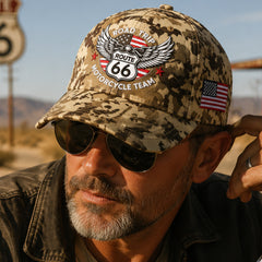🛍️ Stil Retro American! Șapcă de Baseball cu Imprimeu Digital 3D Route 66 | 7 Modele, Reglabilă
