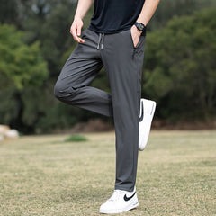 【M-6XL】Pantaloni de vară pentru bărbați din mătase glacială, foarte elastici, respirabili, rezistenți la pete și confortabili de purtat.