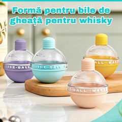 🧊【Set de 4 bucăți】Forme pentru bile de gheață – 💧🥃perfecte pentru whisky, băuturi și apă