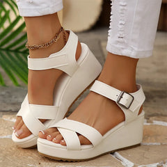 🖤Sandale elegante și moderne din piele naturală, cu platformă tip wedge
