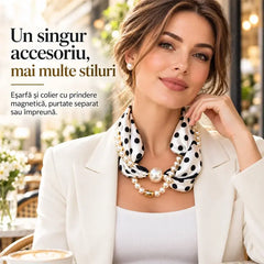 ✨ Colier cu Perle și Eșarfă Magnetică 2 în 1! Prindere Magnetică Rapidă · Design Detașabil · Eleganță Franceză și Stil Versatil! Oferta Specială 1+1 Gratuit!