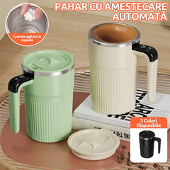 【400ml】Cană Inteligentă cu Amestecare Automată Magnetică și Afișaj Temperatură LED, Oțel Inox