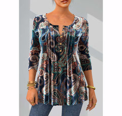 ✨【S-3XL】Új, divatos, nyomtatott, kerek nyakú, hosszú ujjú póló