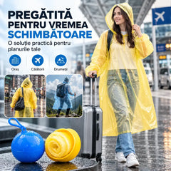 🌧️ Set 6 Pelerine de Ploaie Portabile în Sferă cu Cârlig – Fii mereu pregătit pentru ploaie! 🎒☔
