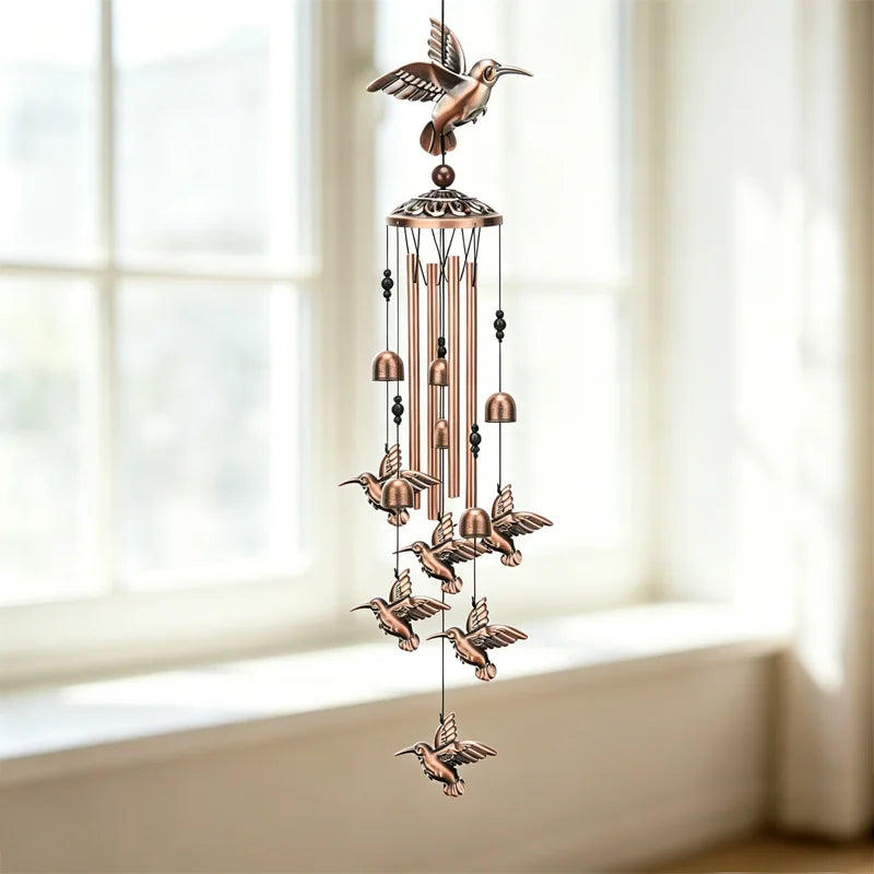 Clopoței de Vânt Retro din Metal pentru Grădină și Terasă - Modele Colibri, Fluture, Albină, Înger, Sunet Relaxant, Decor Creativ Curte
