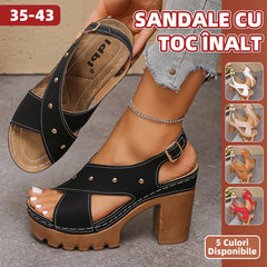 🔥Sandale cu Toc Gros și Platformă Stabilă – Design Ergonomic pentru un Mers Ușor și Fără Efort