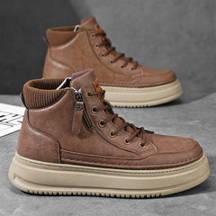 Férfi kültéri túrabakancs – Vastag talpú, magas szárú Martin csizma, divatos és kényelmes