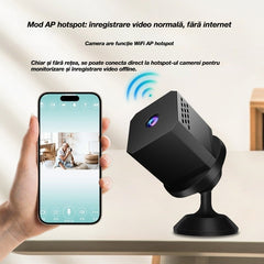 🏠📹🕵️ Cameră de supraveghere mică, în formă pătrată, HD, inteligentă, cu conexiune WiFi pentru monitorizare de la distanță a locuinței