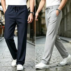 👖Pantaloni Casual cu Croială Dreaptă – Material Elastic, Fin și Respirabil pentru Confort Maxim