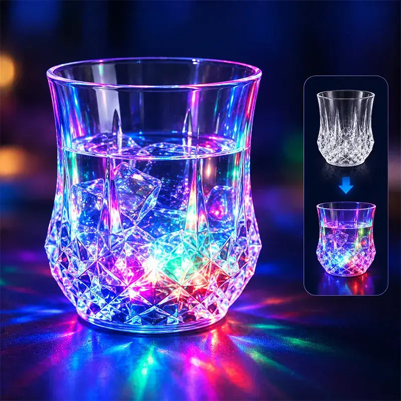 🥂 Pahare Luminoase cu Senzor de Lichid – Se Aprind Automat la Contactul cu Lichidul, Efect Multicolor și Design Elegant!