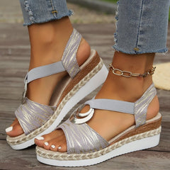 🔥👡【36-43】Sandale de vară noi la modă cu toc plat, mărime mare, cu talpă groasă