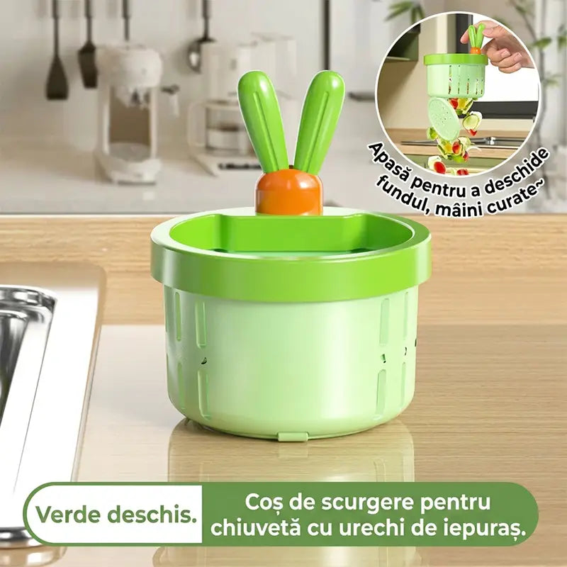 🔥🔥Cumperi 2 și primești încă 2 GRATIS (Set de 4 bucăți)!Design adorabil de iepuraș cu mâner practic: Filtrare rapidă, zero țevi înfundate și o chiuvetă perfect curată dintr-un singur gest.