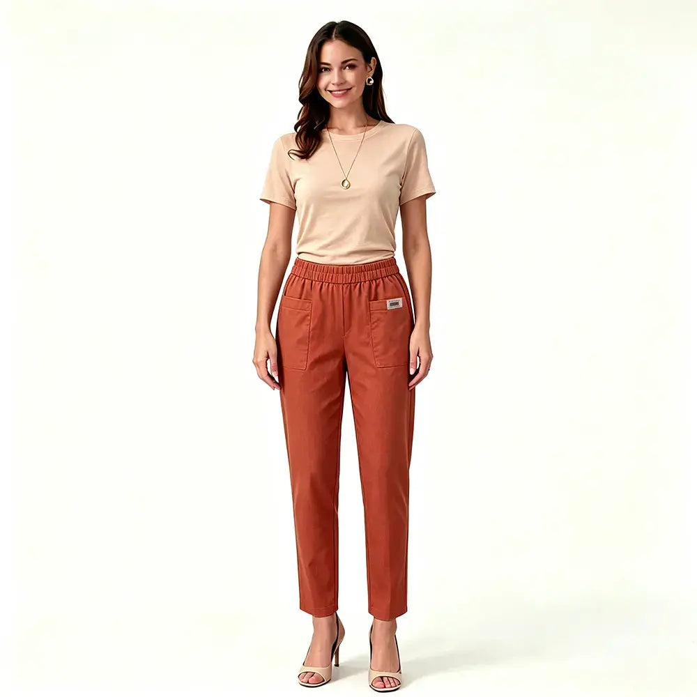 🔥【30%OFF！】🔥【M-6XL】🍃Pantaloni casual elastici respirabili cu talie înaltă pentru femei de vară