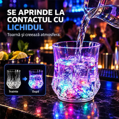 🥂 Pahare Luminoase cu Senzor de Lichid – Se Aprind Automat la Contactul cu Lichidul, Efect Multicolor și Design Elegant!