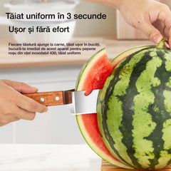 🔥 Cumperi 1, Primești 1 Gratuit 🍉 Tăietor Multifuncțional pentru Pepene din Oțel Inoxidabil – Design Triunghiular cu Desfăcător de Capace ✂️