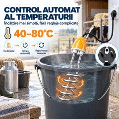🔥 Apă Caldă Simplu și Rapid! Încălzitor de Apă cu Imersie (Stecher UE 220V) · Control Automat al Temperaturii 40–80°C · Spirală din Oțel Inoxidabil · Ideal pentru Casă, Fermă și Atelier!