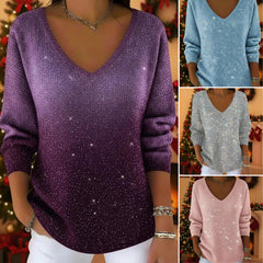 👚👚Új női pulóver hosszú ujjal és V-nyakkal