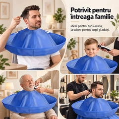 ✂️ Tunsul Acasă, Mai Simplu și Fără Mizerie! Pelerină Circulară Pliabilă pentru Colectarea Părului · Impermeabilă și Anti-Aderentă · Ideală pentru Copii, Adulți și Seniori!