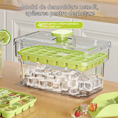 💞Vânzările au depășit 50.000! 💥【68 tăvițe pentru gheață (2 straturi) + cutie pentru gheață + spatulă】🥤🧊Forme de cuburi de gheață de calitate alimentară, tăvițe pentru gheață și cutii de depozitare a gheții pentru frigiderul de uz casnic🏖️✅