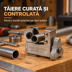 🔧 Mini Tăietor Profesional pentru Țevi (3-16 mm) + Set Promoțional de 5 Lame de Rezervă! Tăietură Precisă, Curată și Fără Debavurare!