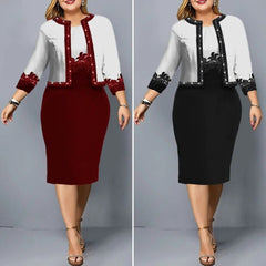 【40-100kg】Női kétrészes szett, divatos és elegáns, professzionális stílusú. (felső + szoknya)