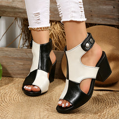 👡✨【Material din piele, complet îmbunătățit】Sandale cu toc înalt – moderne, versatile și confortabile 💫