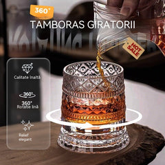 🥛💎Pahar de whisky rotativ la 360°